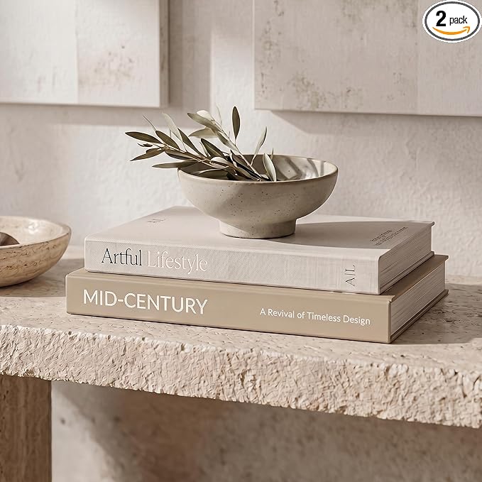 Set of 2 Decorative Coffee Table Books – Modern Faux Books with Hidden Storage for Home Décor, Shelves & Tabletops