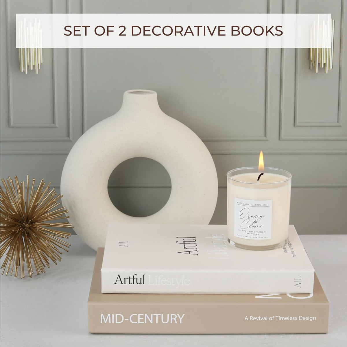 Set of 2 Decorative Coffee Table Books – Modern Faux Books with Hidden Storage for Home Décor, Shelves & Tabletops