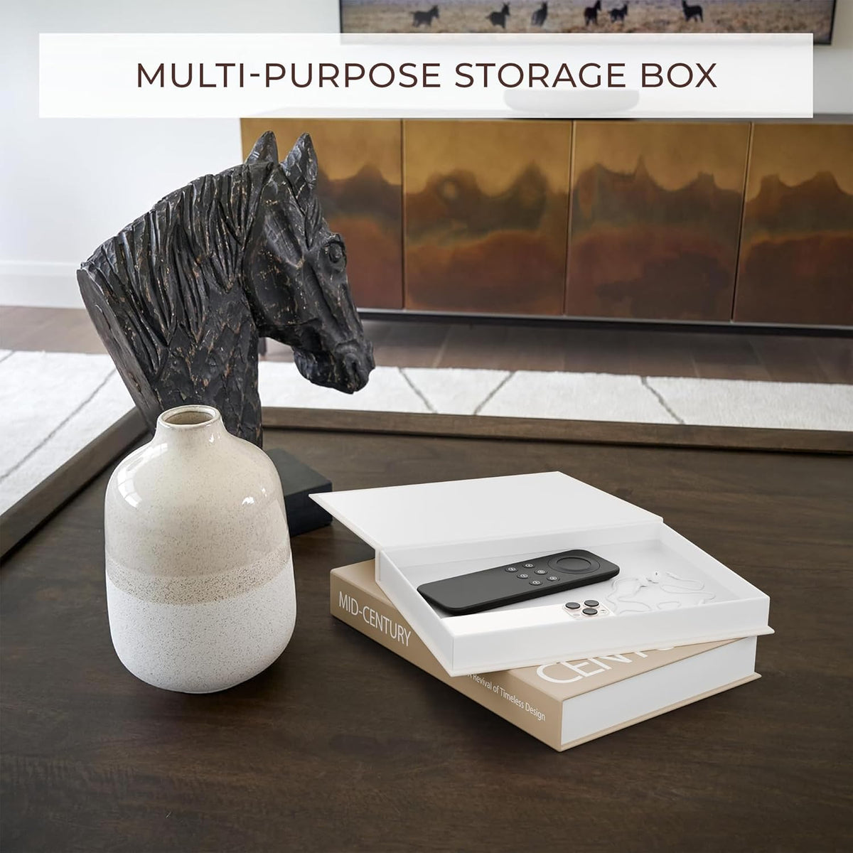 Set of 2 Decorative Coffee Table Books – Modern Faux Books with Hidden Storage for Home Décor, Shelves & Tabletops