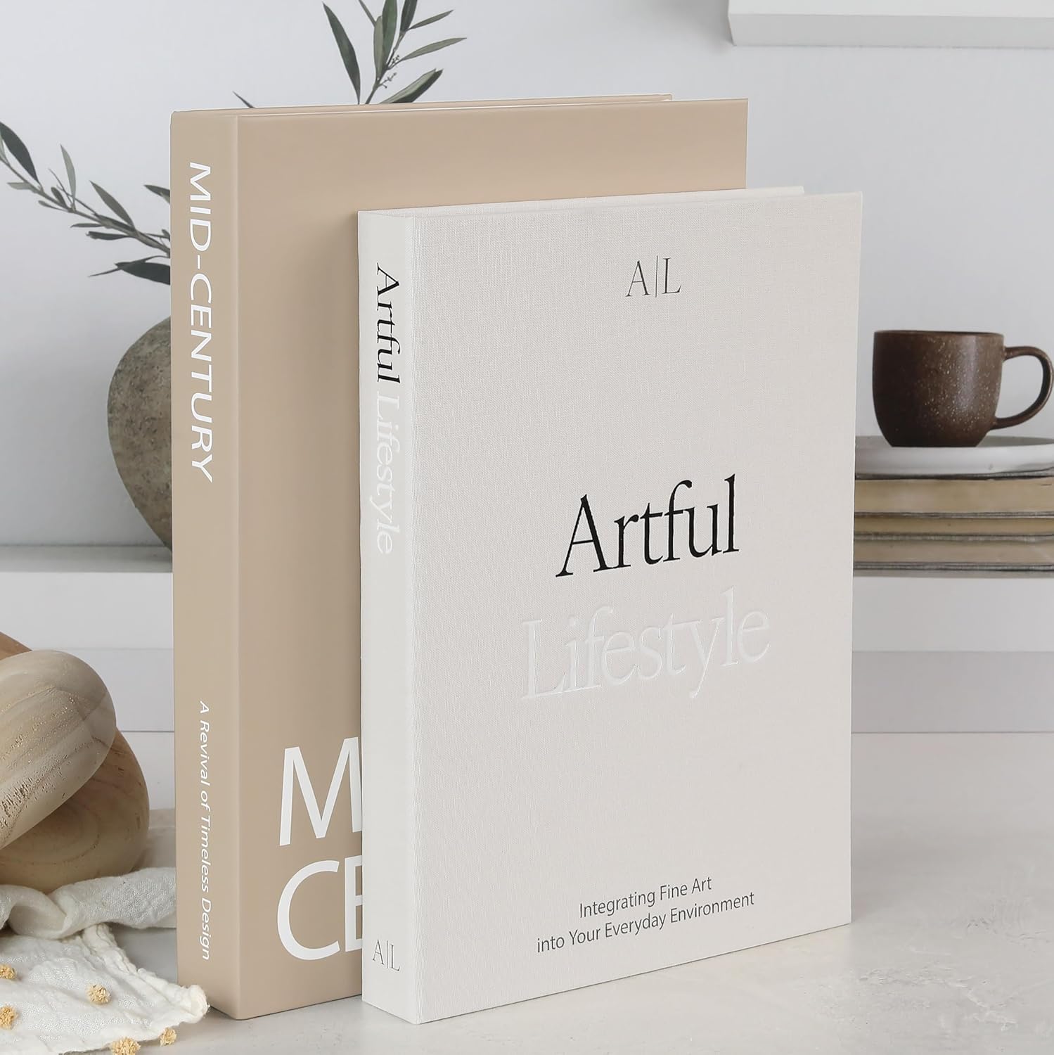 Set of 2 Decorative Coffee Table Books – Modern Faux Books with Hidden Storage for Home Décor, Shelves & Tabletops