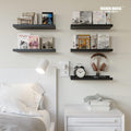Set of 4 Wall Mounted Floating Shelves – Modern MDF Display Shelves for Living Room, Bedroom & Home Décor