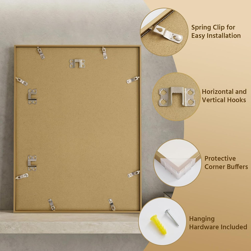 Modern Aluminum Picture Frame with HD Plexiglass – Wall Mount Photo Frame for Home & Office Décor