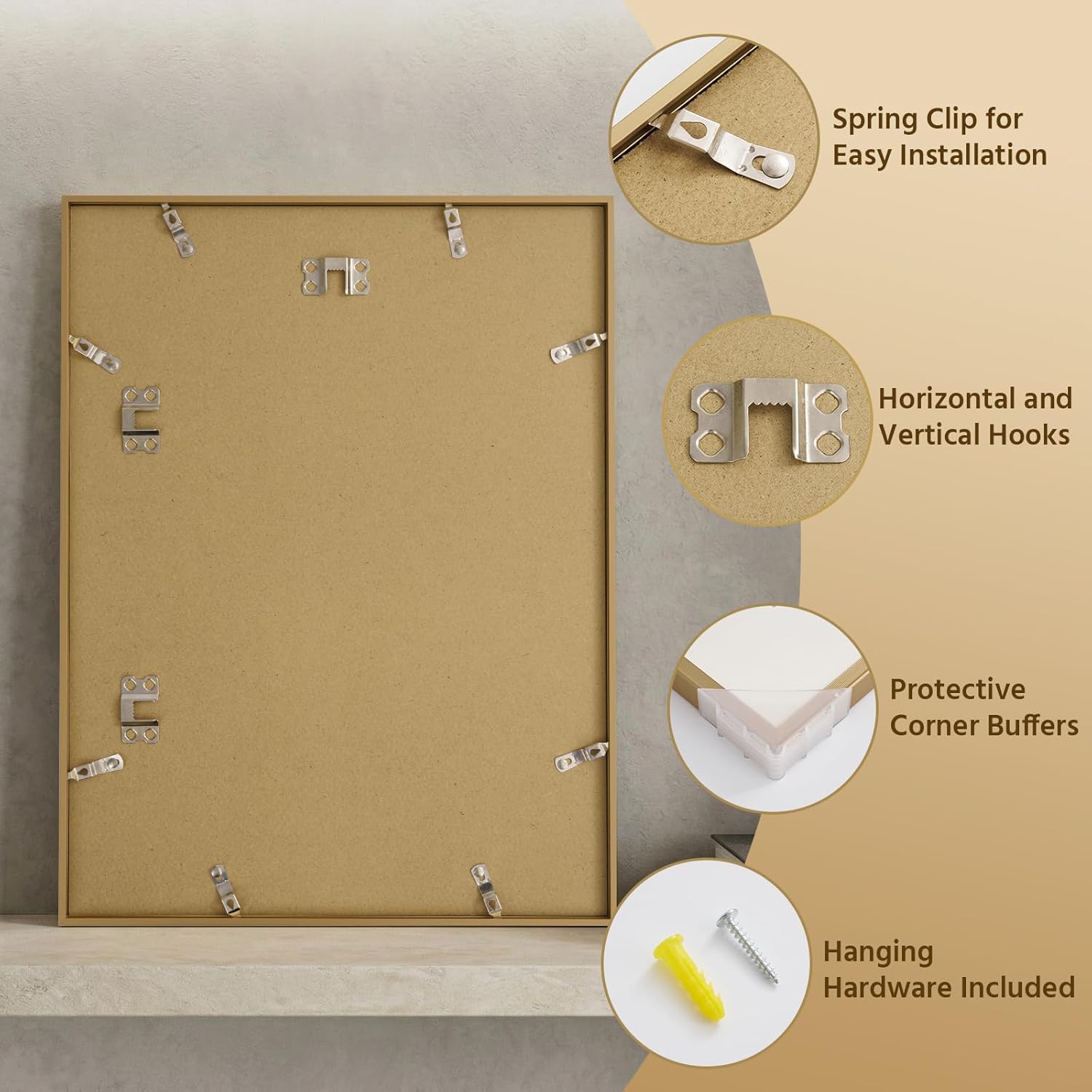 Modern Aluminum Picture Frame with HD Plexiglass – Wall Mount Photo Frame for Home & Office Décor