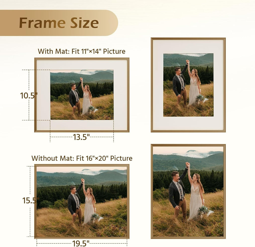 Modern Aluminum Picture Frame with HD Plexiglass – Wall Mount Photo Frame for Home & Office Décor