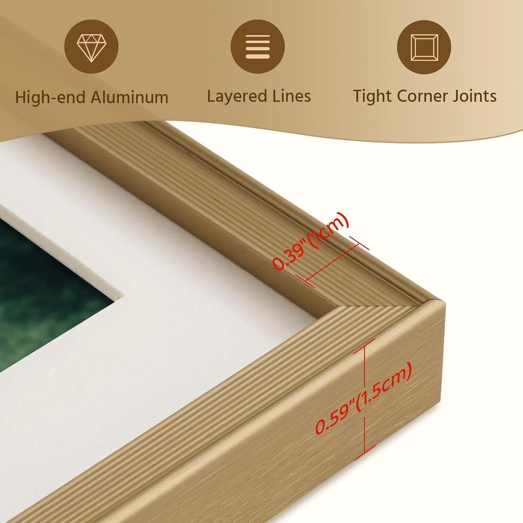 Modern Aluminum Picture Frame with HD Plexiglass – Wall Mount Photo Frame for Home & Office Décor