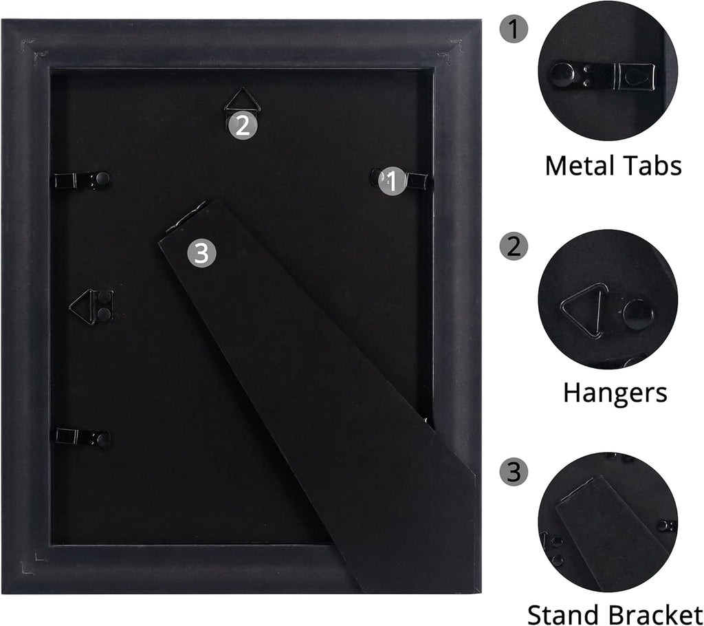 8x10 Mahogany Picture Frame with HD Glass – Elegant Tabletop & Wall Mount Photo Frame for Home Décor
