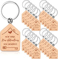 20-Piece New Home Wooden Keychain Set – Housewarming Gift Key Rings, Engraved Wood Key Holders for New Homeowners | DISH CONNECT